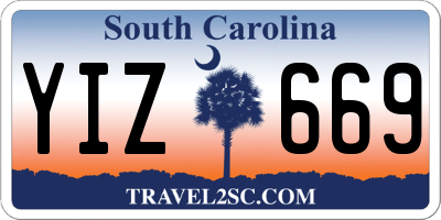 SC license plate YIZ669