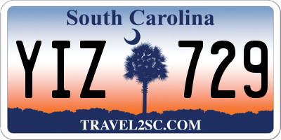 SC license plate YIZ729