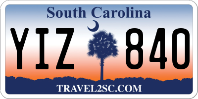 SC license plate YIZ840
