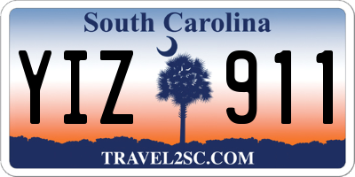 SC license plate YIZ911