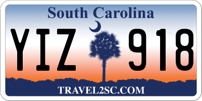SC license plate YIZ918