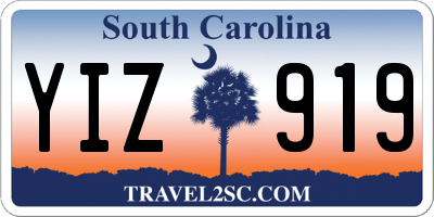 SC license plate YIZ919