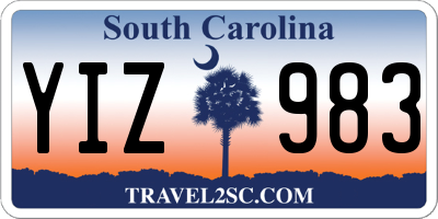 SC license plate YIZ983