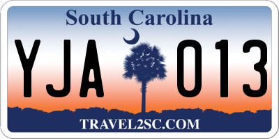 SC license plate YJA013