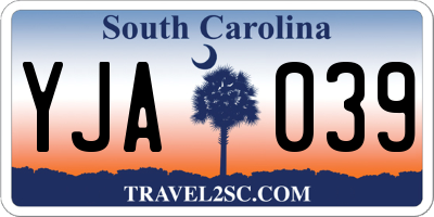 SC license plate YJA039
