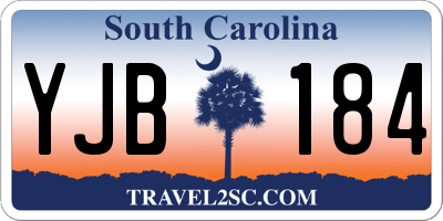 SC license plate YJB184