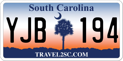 SC license plate YJB194