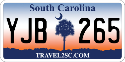 SC license plate YJB265