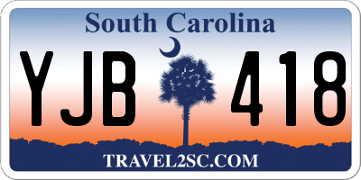 SC license plate YJB418