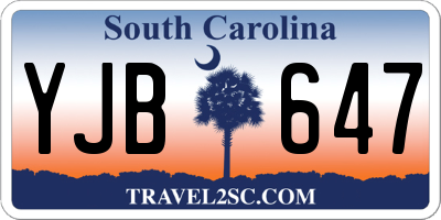 SC license plate YJB647