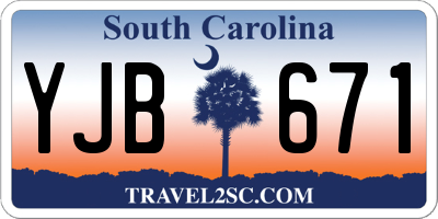 SC license plate YJB671