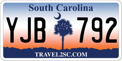 SC license plate YJB792