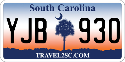 SC license plate YJB930
