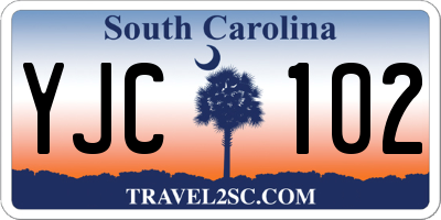 SC license plate YJC102