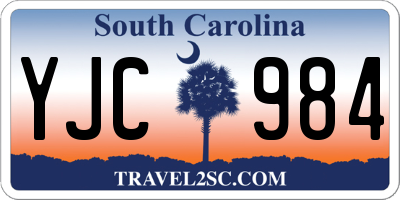 SC license plate YJC984