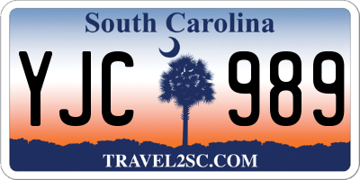 SC license plate YJC989