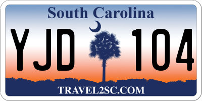SC license plate YJD104