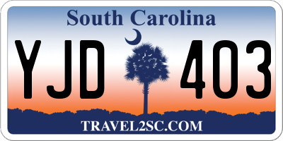 SC license plate YJD403