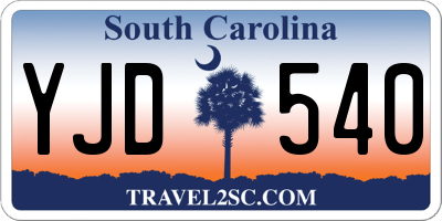 SC license plate YJD540