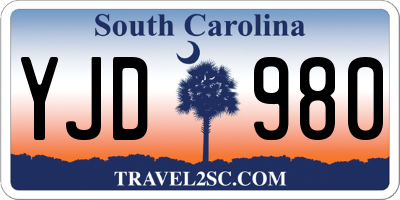 SC license plate YJD980