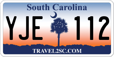 SC license plate YJE112