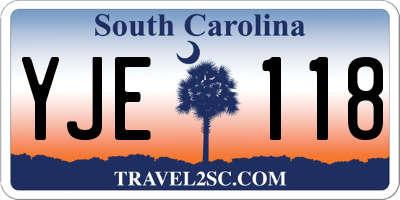 SC license plate YJE118