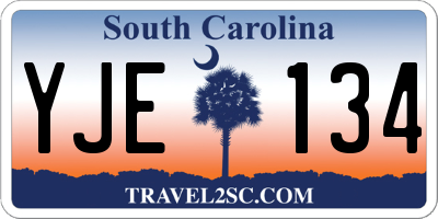 SC license plate YJE134