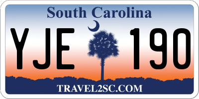 SC license plate YJE190