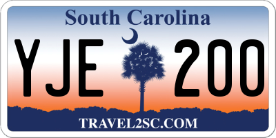 SC license plate YJE200