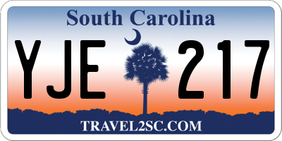 SC license plate YJE217