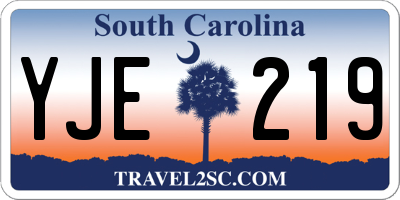SC license plate YJE219