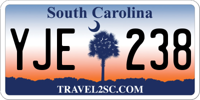 SC license plate YJE238