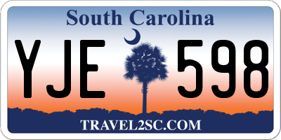 SC license plate YJE598