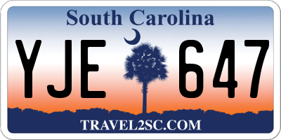 SC license plate YJE647