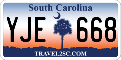 SC license plate YJE668