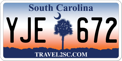 SC license plate YJE672