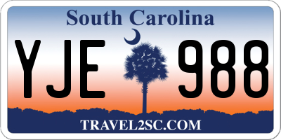 SC license plate YJE988