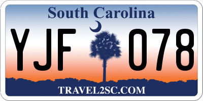 SC license plate YJF078
