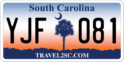 SC license plate YJF081