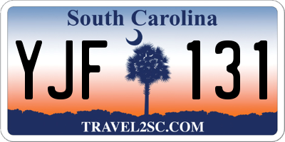 SC license plate YJF131
