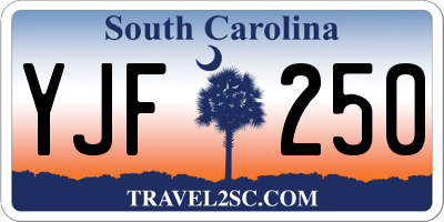 SC license plate YJF250