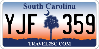 SC license plate YJF359