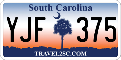 SC license plate YJF375