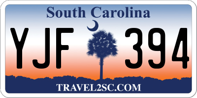 SC license plate YJF394