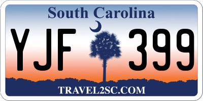 SC license plate YJF399