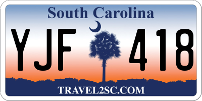 SC license plate YJF418