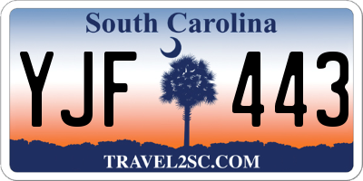 SC license plate YJF443