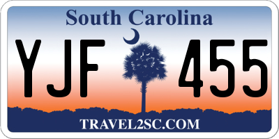 SC license plate YJF455