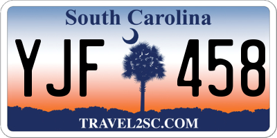 SC license plate YJF458