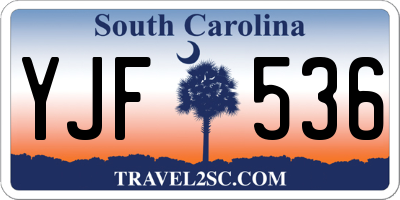 SC license plate YJF536